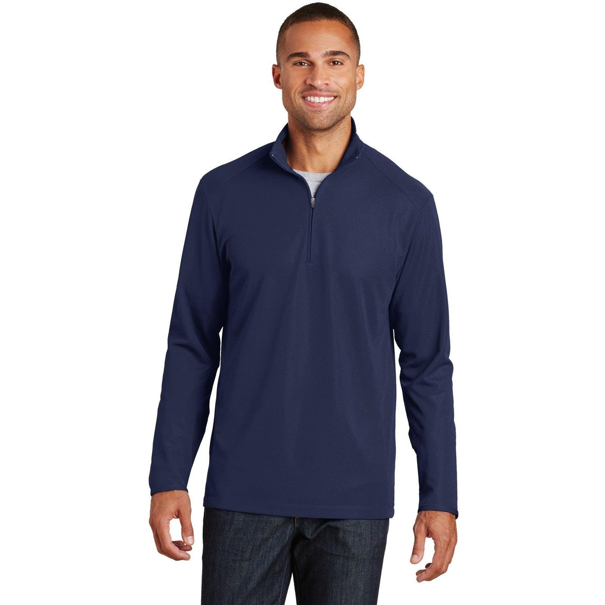 no-logo Port Authority Pinpoint Mesh 1/2-Zip-Regular-Port Authority-Thread Logic