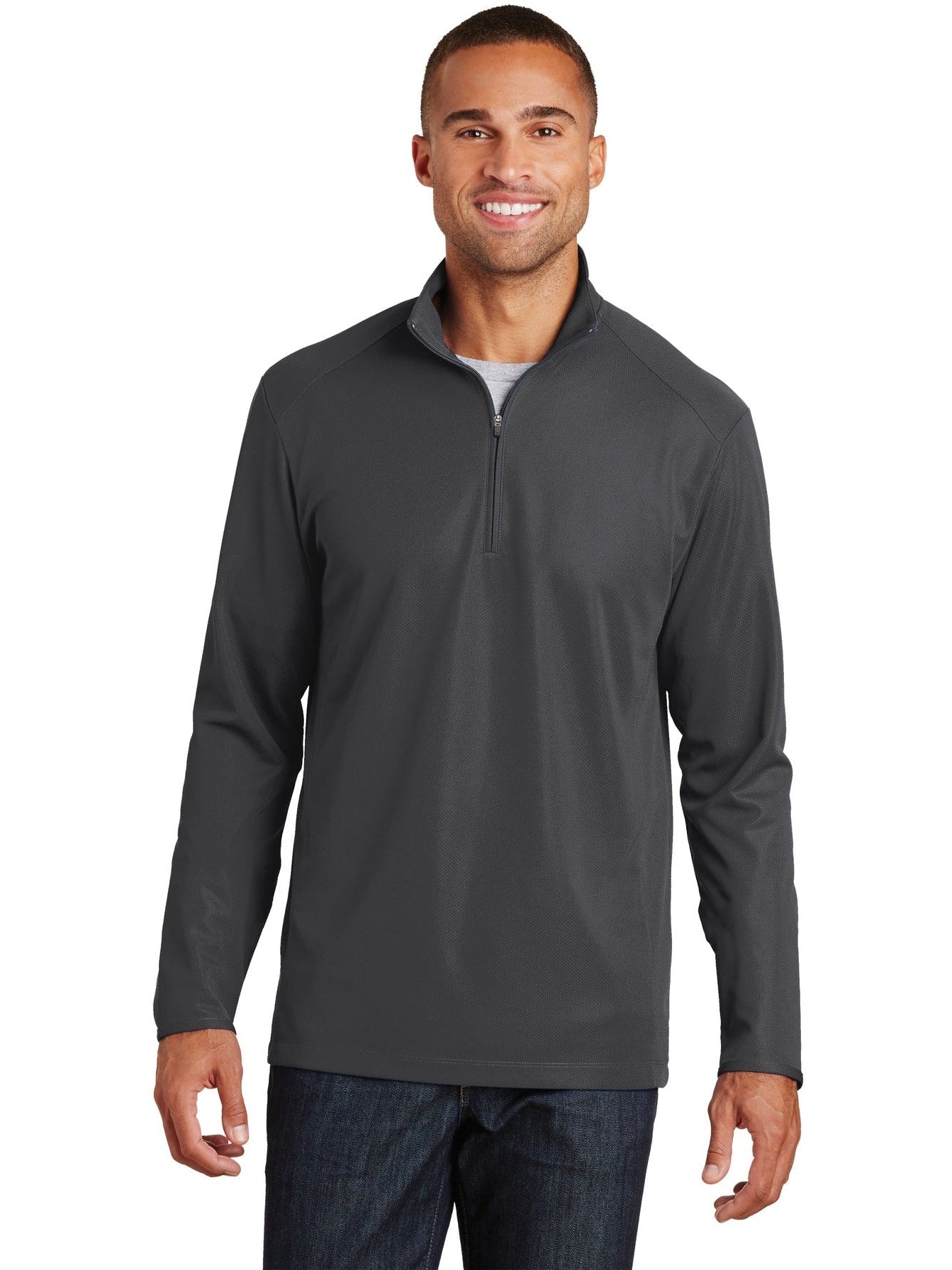 no-logo Port Authority Pinpoint Mesh 1/2-Zip-Regular-Port Authority-Thread Logic