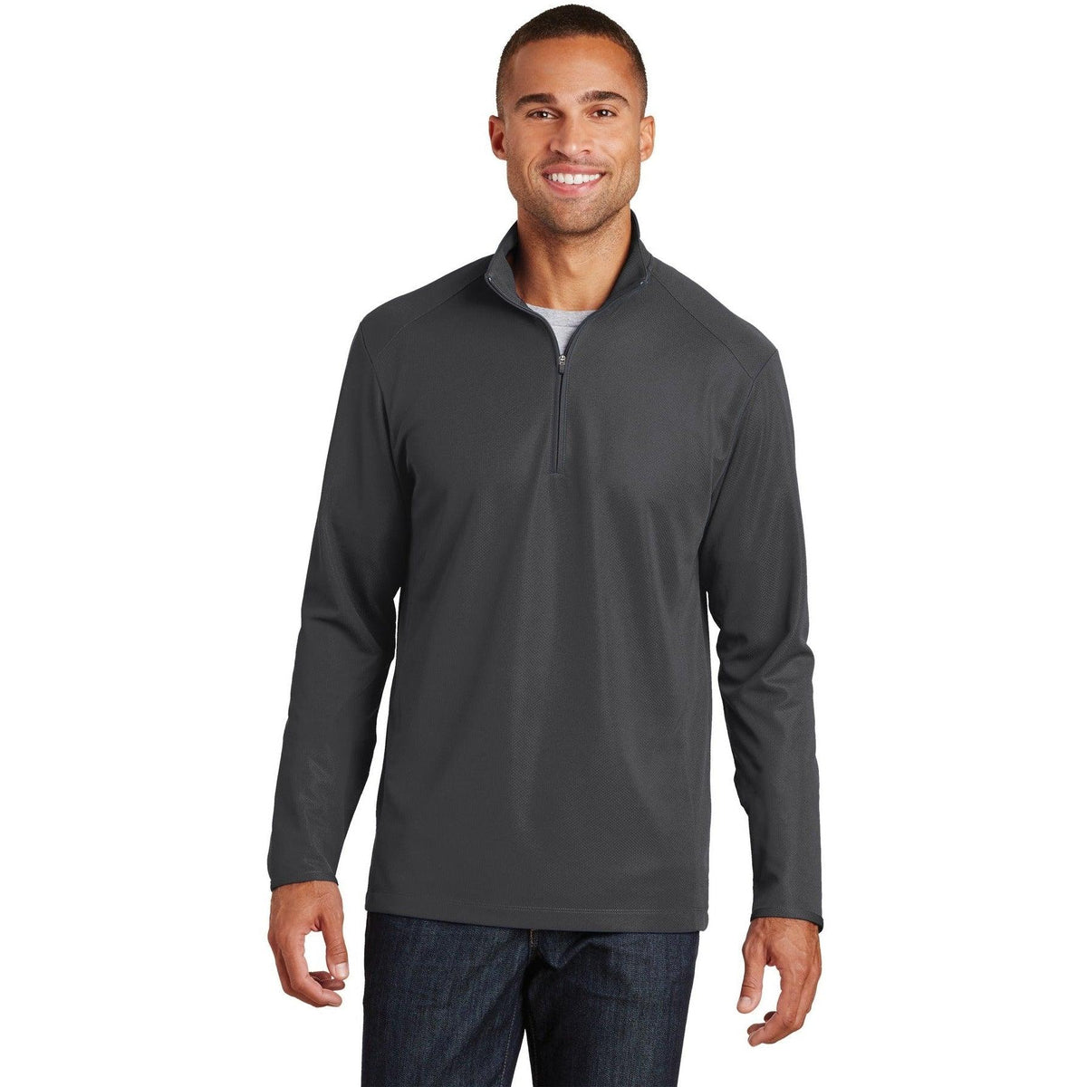 no-logo Port Authority Pinpoint Mesh 1/2-Zip-Regular-Port Authority-Thread Logic