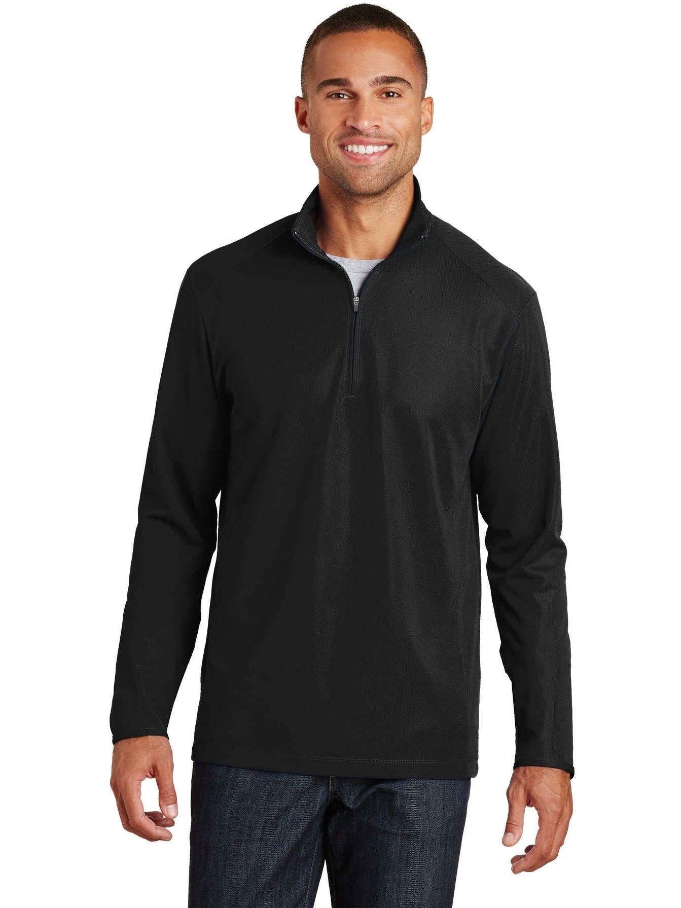 no-logo Port Authority Pinpoint Mesh 1/2-Zip-Regular-Port Authority-Thread Logic