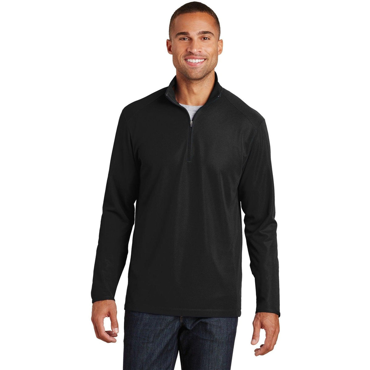 no-logo Port Authority Pinpoint Mesh 1/2-Zip-Regular-Port Authority-Thread Logic