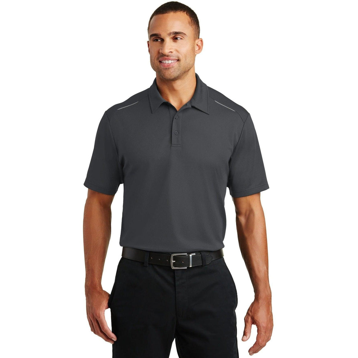 no-logo Port Authority Pinpoint Mesh Polo-Regular-Port Authority-Thread Logic