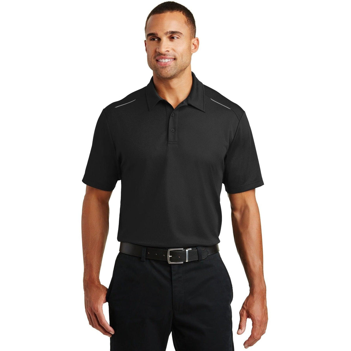 no-logo Port Authority Pinpoint Mesh Polo-Regular-Port Authority-Thread Logic