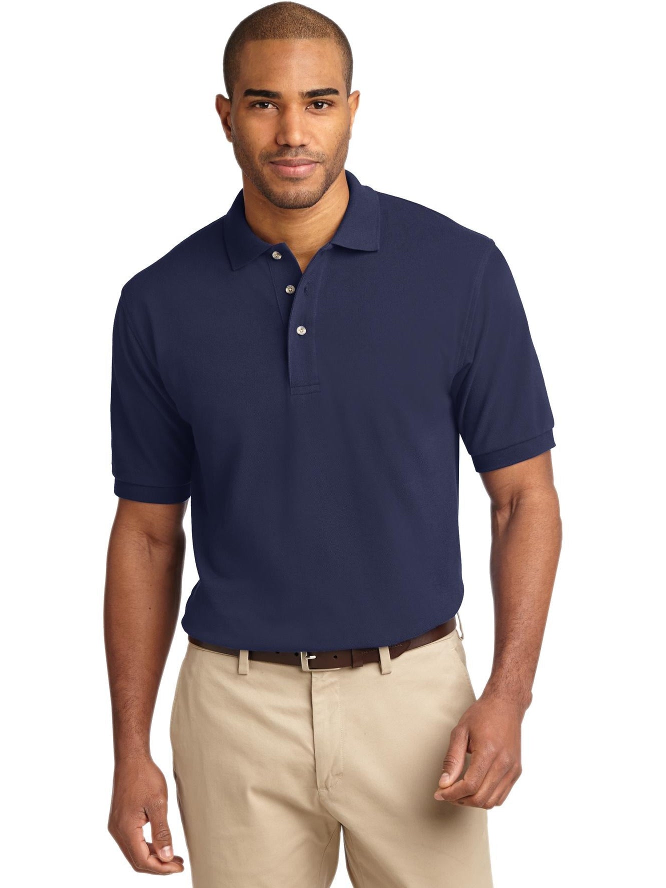 no-logo Port Authority Pique Knit Polo Shirt-Regular-Port Authority-Thread Logic