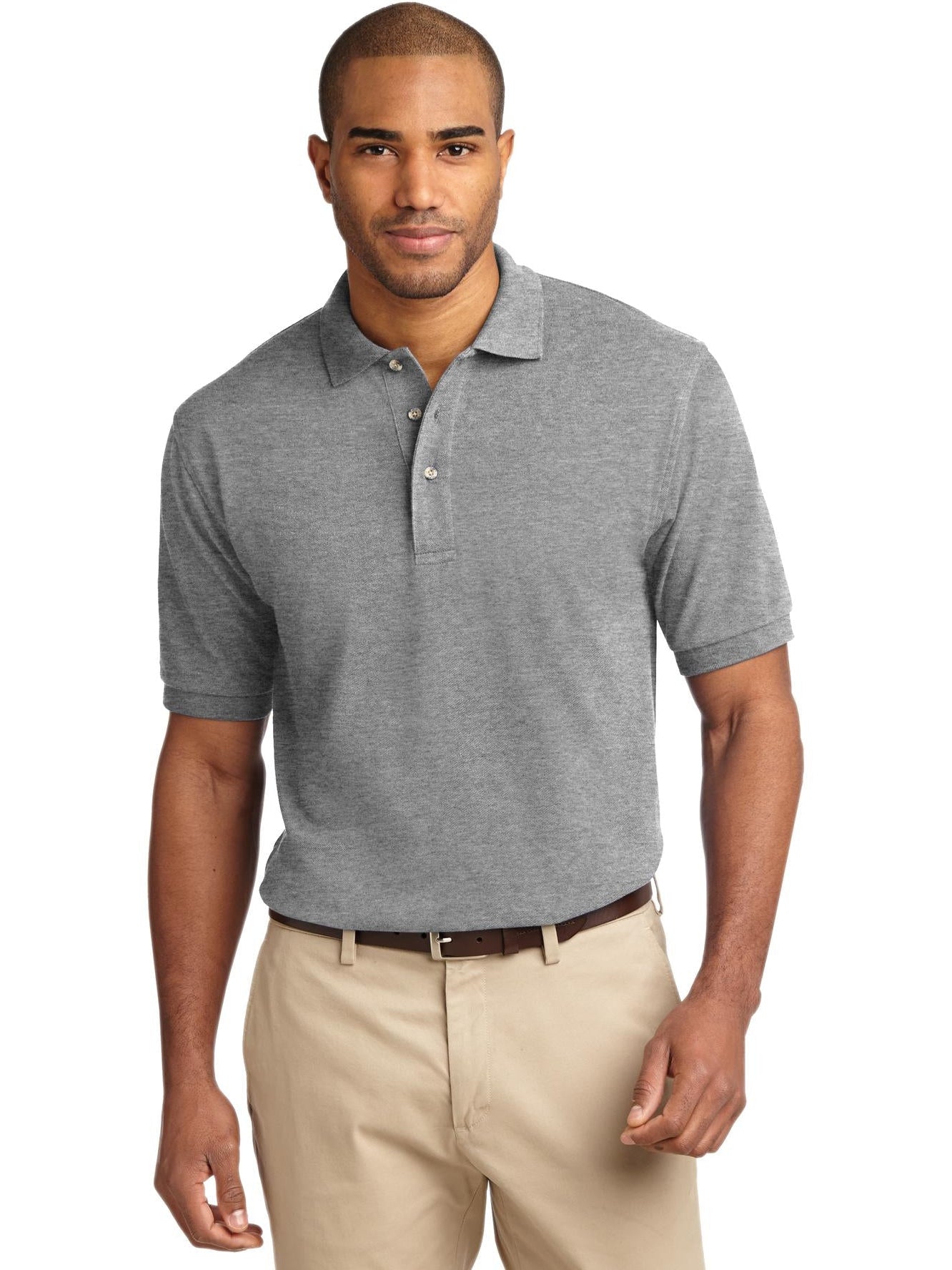 no-logo Port Authority Pique Knit Polo Shirt-Regular-Port Authority-Thread Logic