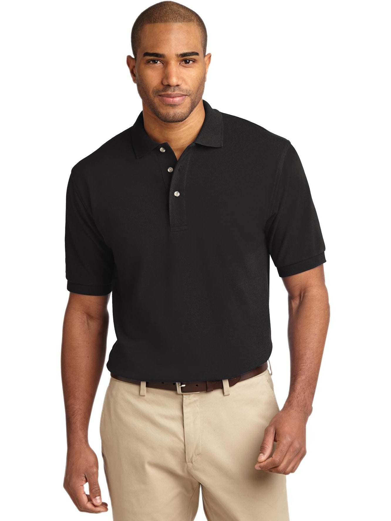 no-logo Port Authority Pique Knit Polo Shirt-Regular-Port Authority-Thread Logic