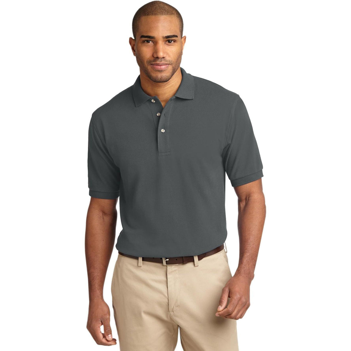 no-logo Port Authority Pique Knit Polo Shirt-Regular-Port Authority-Thread Logic