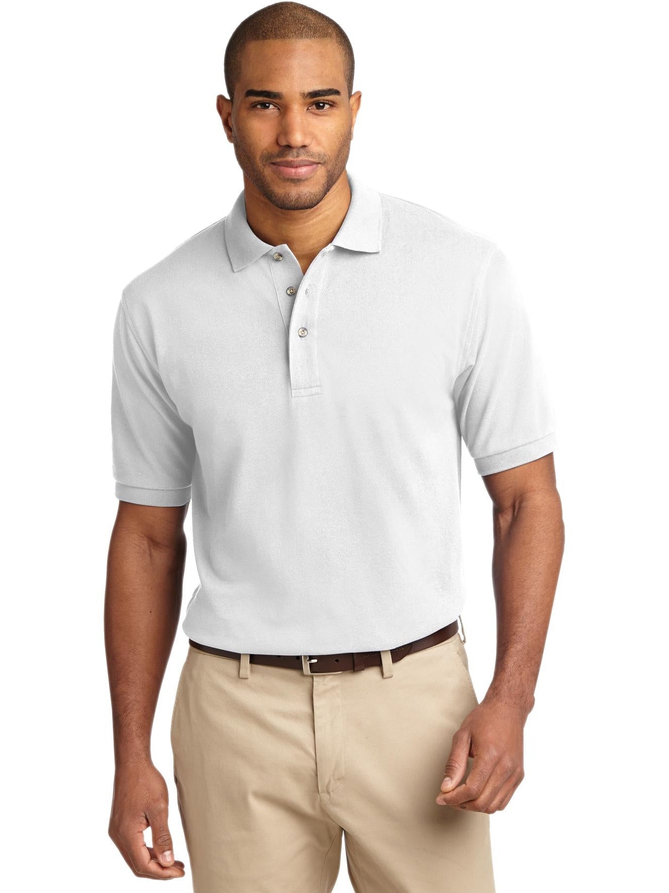no-logo Port Authority Pique Knit Polo Shirt-Regular-Port Authority-Thread Logic