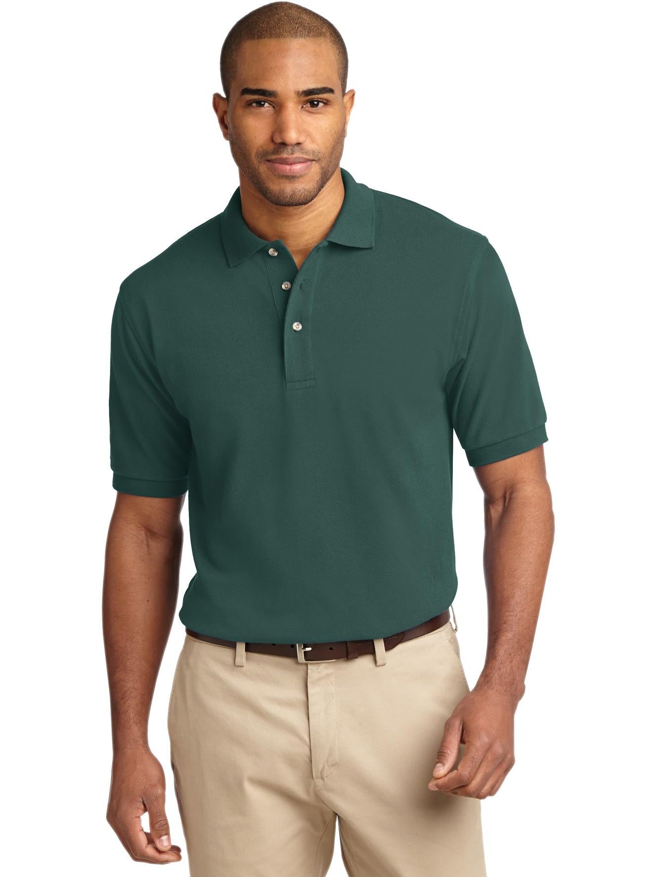 no-logo Port Authority Pique Knit Polo Shirt-Regular-Port Authority-Thread Logic
