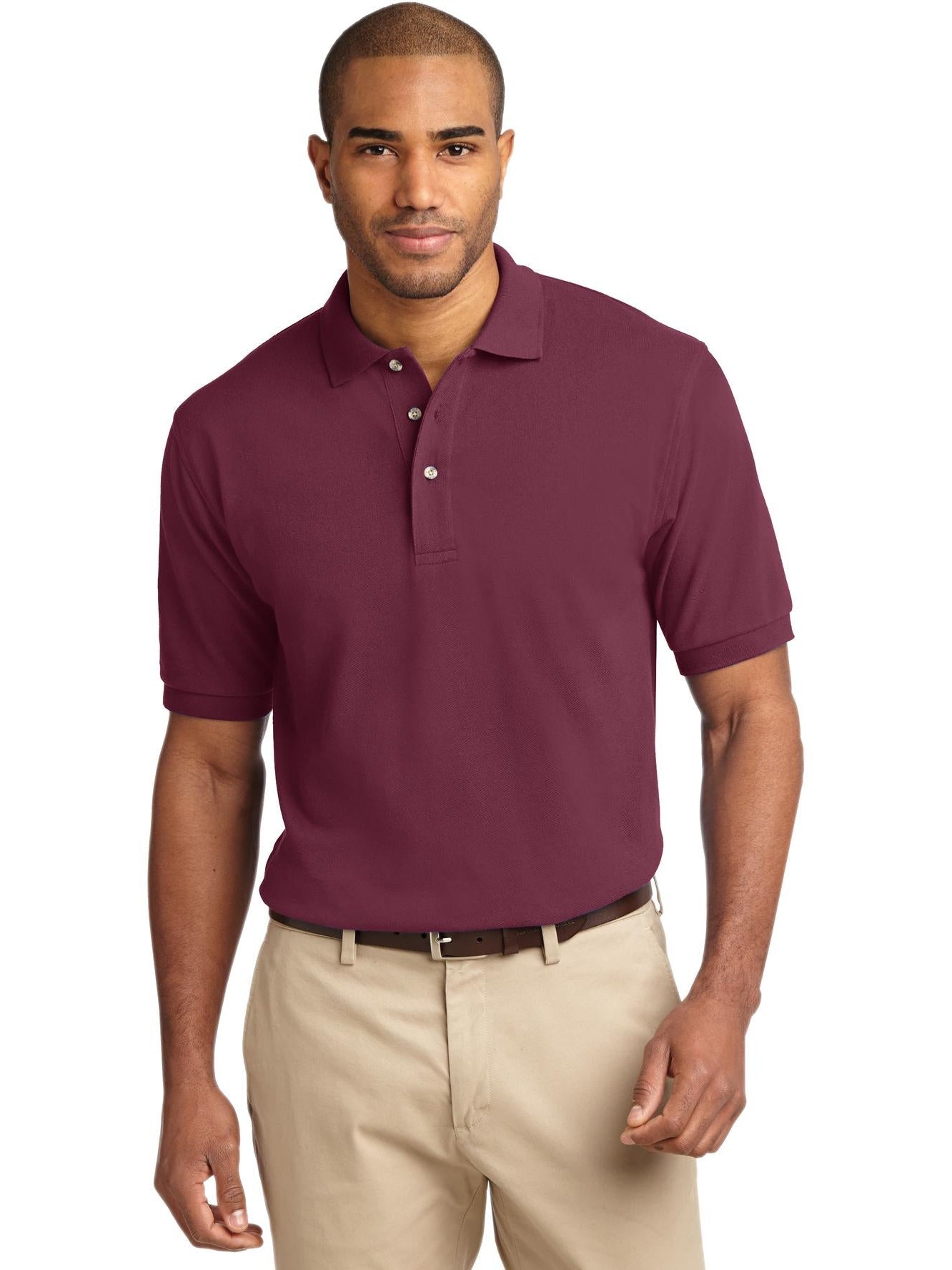 no-logo Port Authority Pique Knit Polo Shirt-Regular-Port Authority-Thread Logic