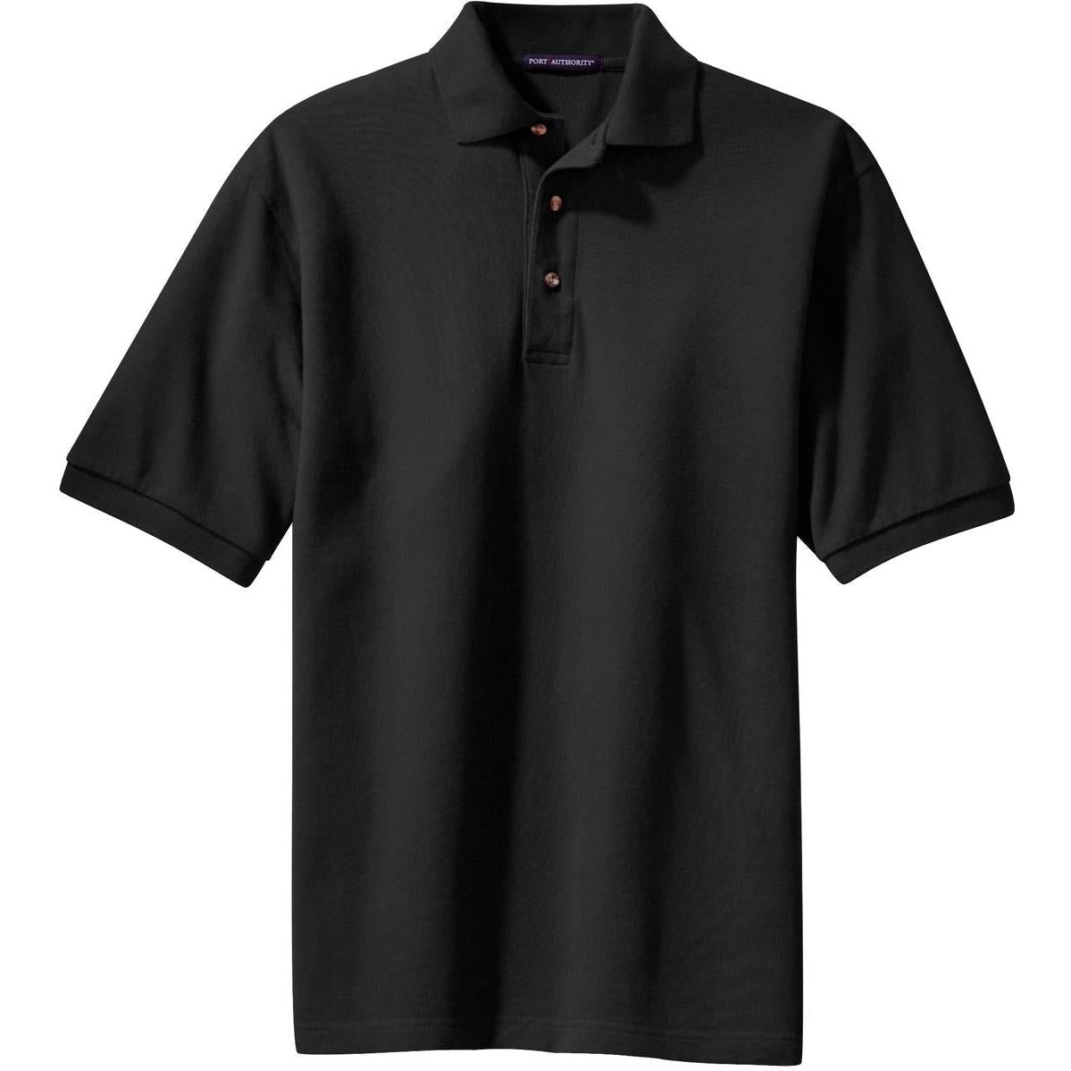 no-logo Port Authority Pique Knit Polo Shirt-Regular-Port Authority-Black-S-Thread Logic