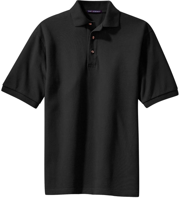 Port Authority Pique Knit Polo Shirt-Regular-Port Authority-Black-S-Thread Logic