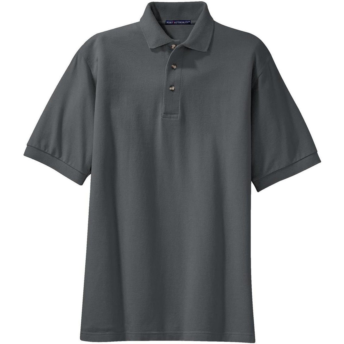 no-logo Port Authority Pique Knit Polo Shirt-Regular-Port Authority-Steel Grey-S-Thread Logic