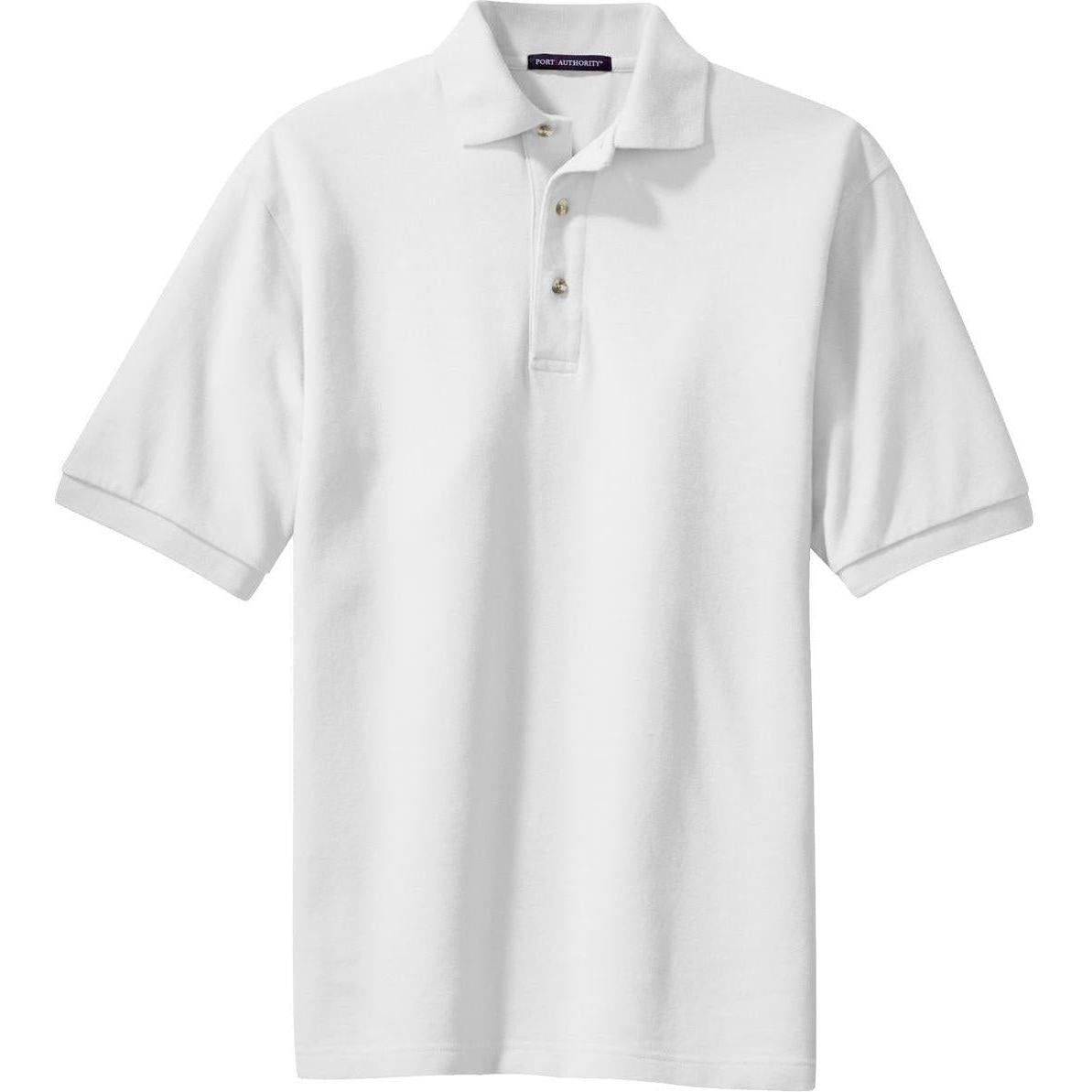 no-logo Port Authority Pique Knit Polo Shirt-Regular-Port Authority-White-S-Thread Logic