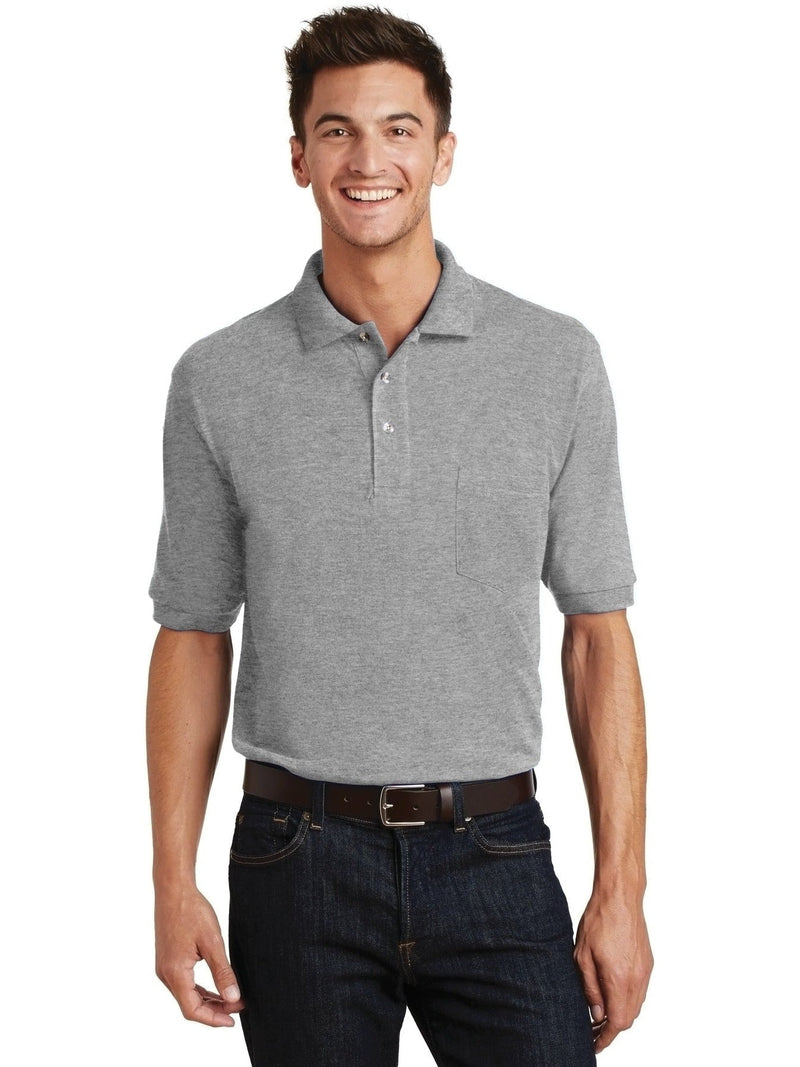 no-logo Port Authority Pique Knit Polo Shirt with Pocket-Regular-Port Authority-Thread Logic