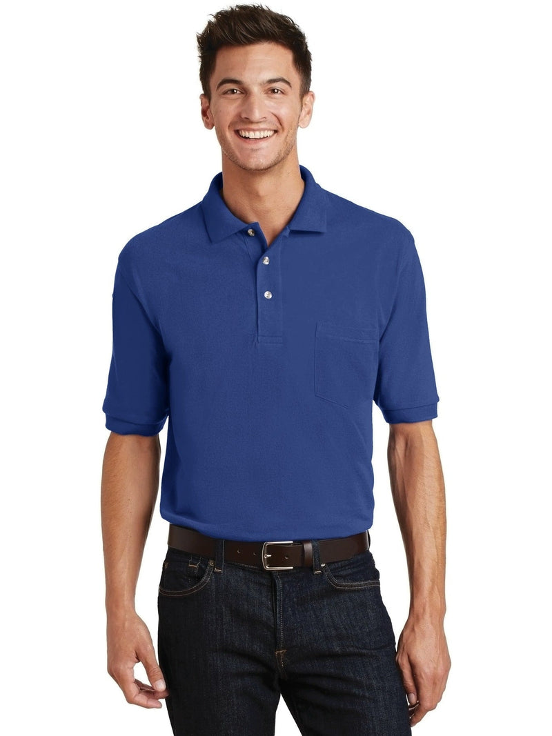 no-logo Port Authority Pique Knit Polo Shirt with Pocket-Regular-Port Authority-Thread Logic