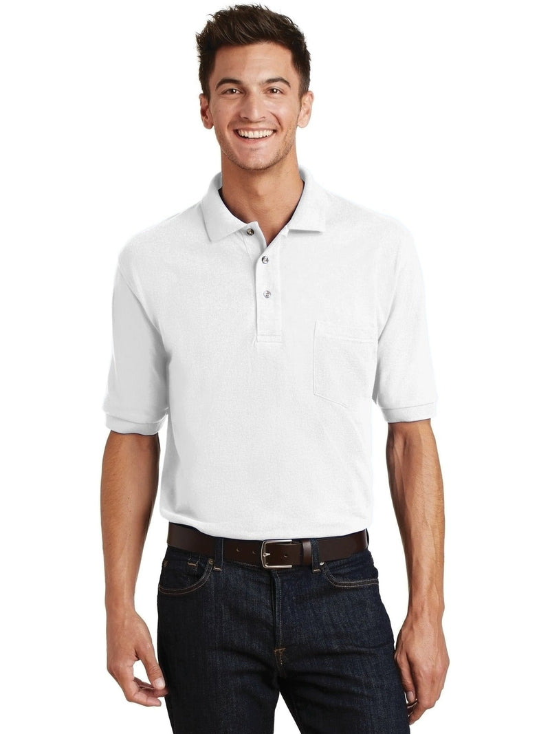 no-logo Port Authority Pique Knit Polo Shirt with Pocket-Regular-Port Authority-Thread Logic