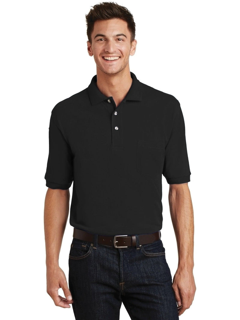 no-logo Port Authority Pique Knit Polo Shirt with Pocket-Regular-Port Authority-Thread Logic