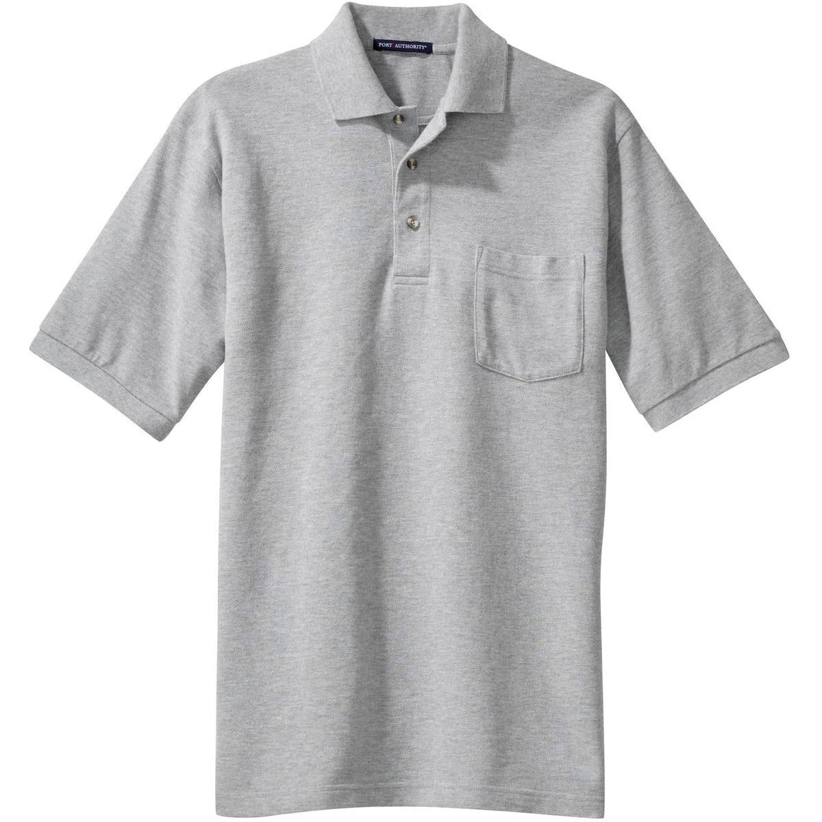 no-logo Port Authority Pique Knit Polo Shirt with Pocket-Regular-Port Authority-Oxford-S-Thread Logic