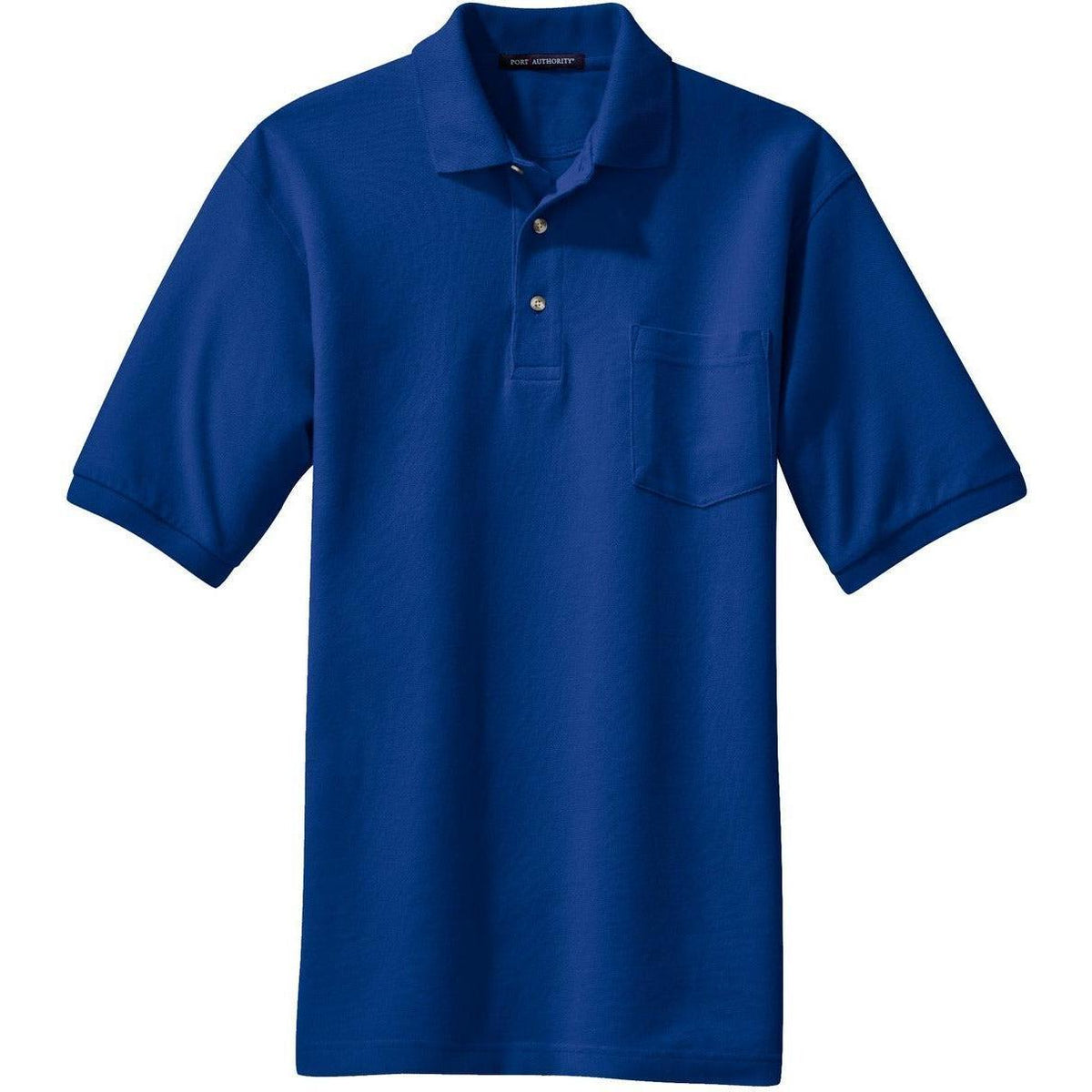 no-logo Port Authority Pique Knit Polo Shirt with Pocket-Regular-Port Authority-Royal-S-Thread Logic