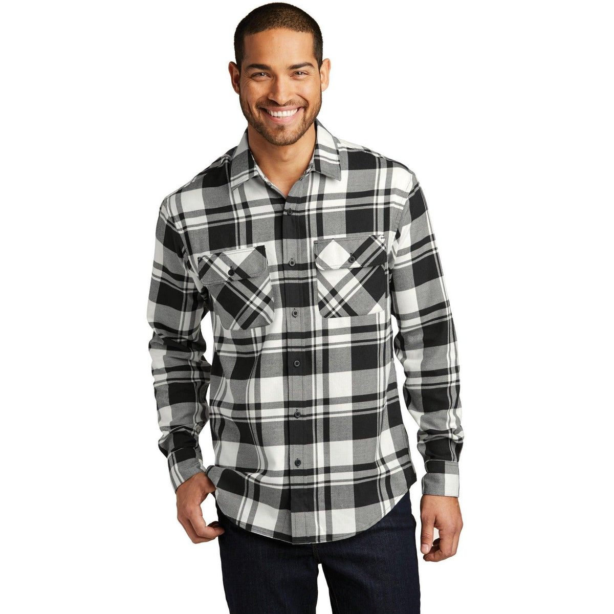no-logo Port Authority Plaid Flannel Shirt-Dress Shirts-Port Authority-Thread Logic