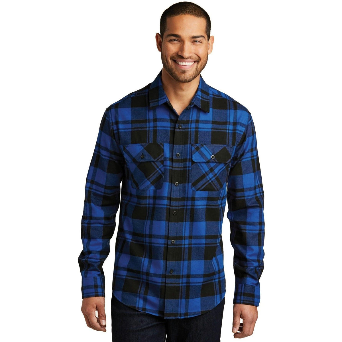 no-logo Port Authority Plaid Flannel Shirt-Dress Shirts-Port Authority-Thread Logic