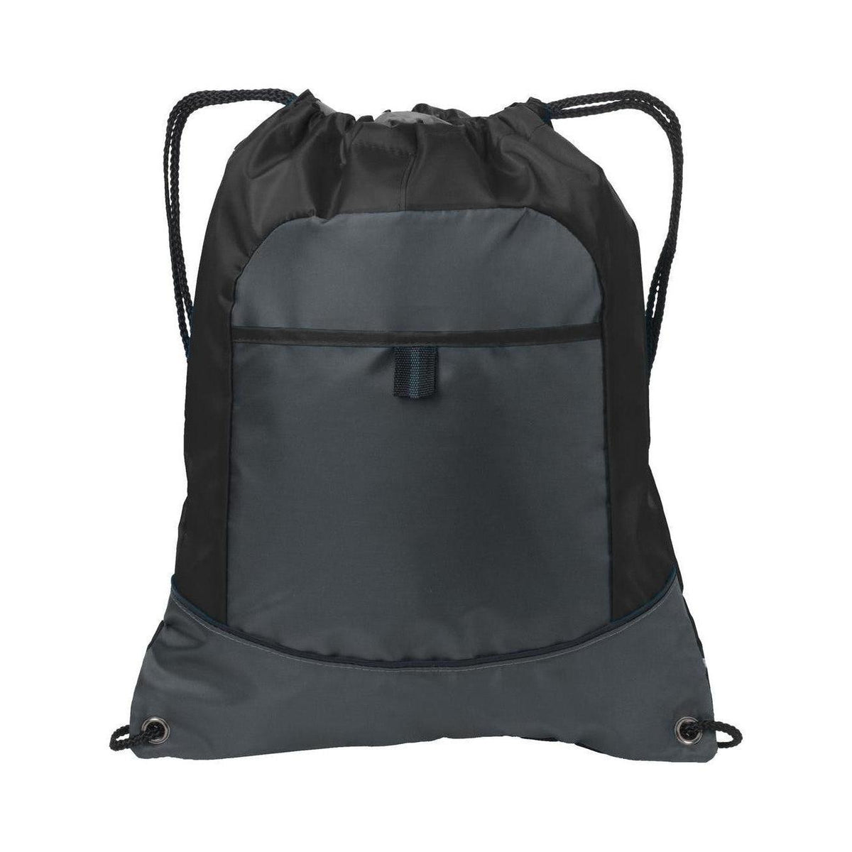 no-logo Port Authority Pocket Cinch Pack-Bags-Port Authority-Black/Deep Smoke-Thread Logic