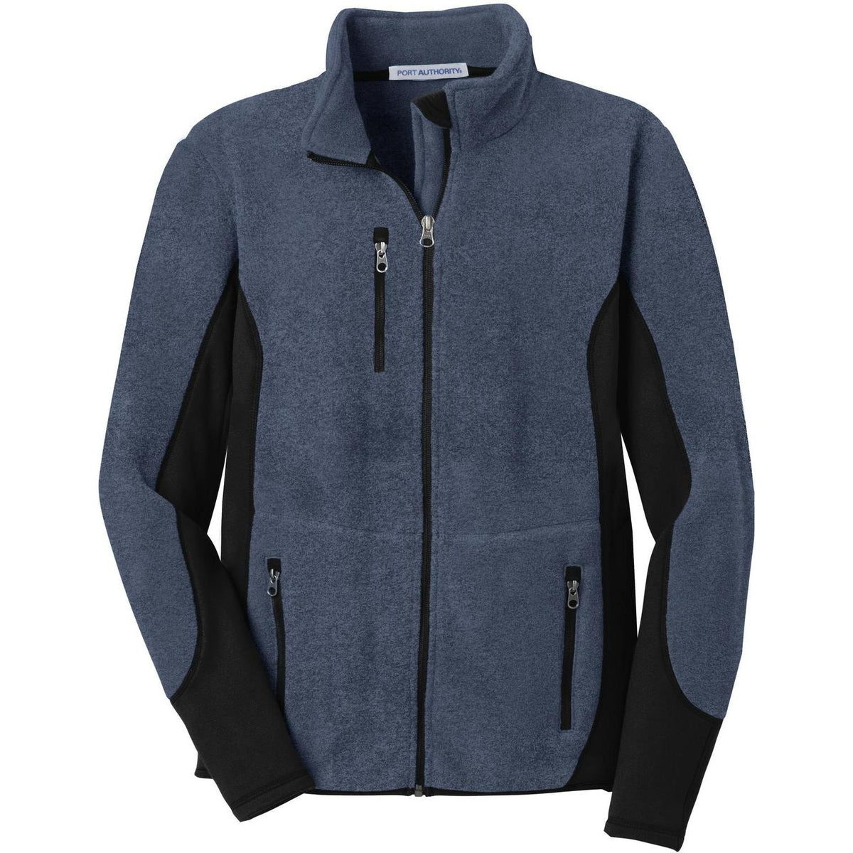 no-logo Port Authority R-Tek Pro Fleece Full-Zip Jacket-Regular-Port Authority-Navy Heather/Black-S-Thread Logic