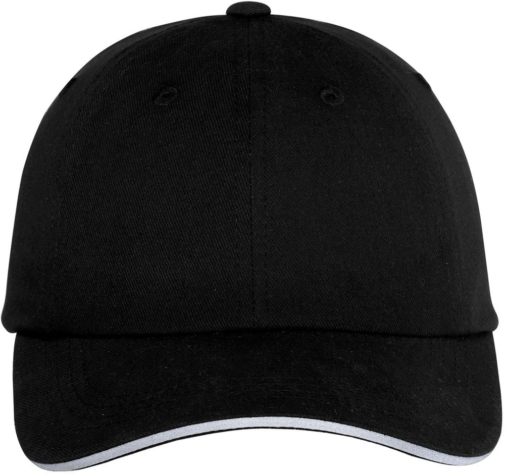 Port Authority Reflective Sandwich Bill Cap-Regular-Port Authority-Black/Reflective-OSFA-Thread Logic 