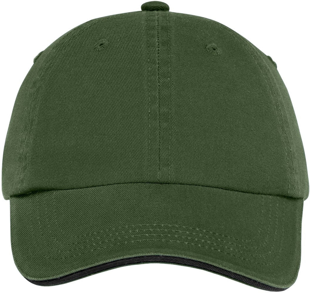 Port Authority Sandwich Bill Cap-Regular-Port Authority-Olive/Black-OSFA-Thread Logic 