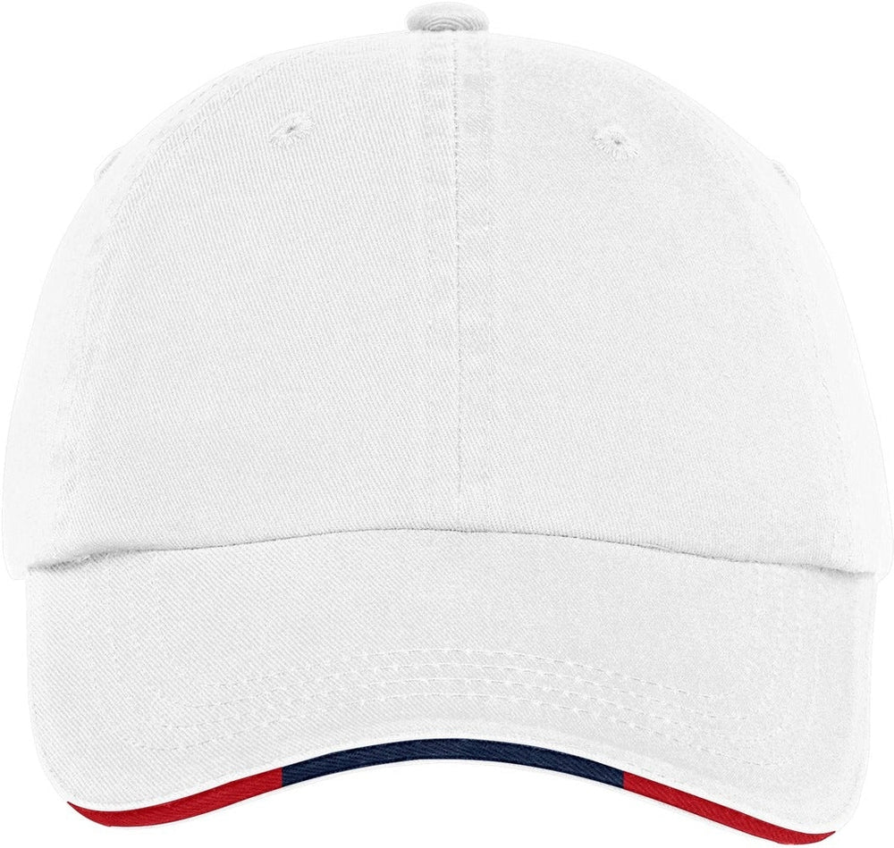 Port Authority Sandwich Bill Cap-Regular-Port Authority-White/Classic Navy/Red-OSFA-Thread Logic 