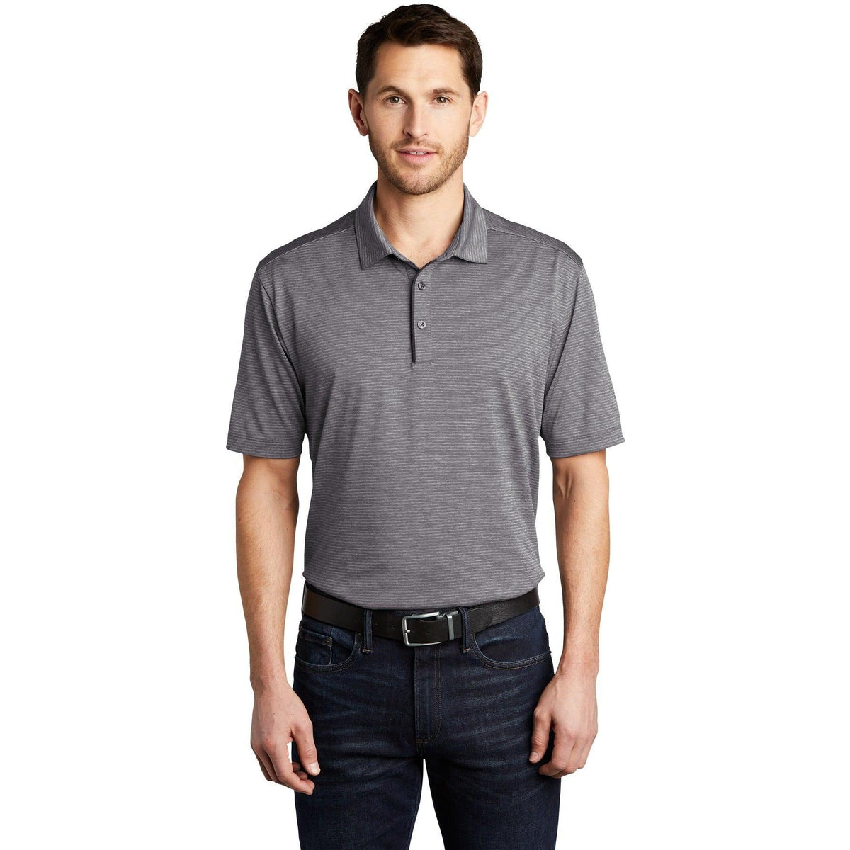 no-logo Port Authority Shadow Stripe Polo-Regular-Port Authority-Thread Logic