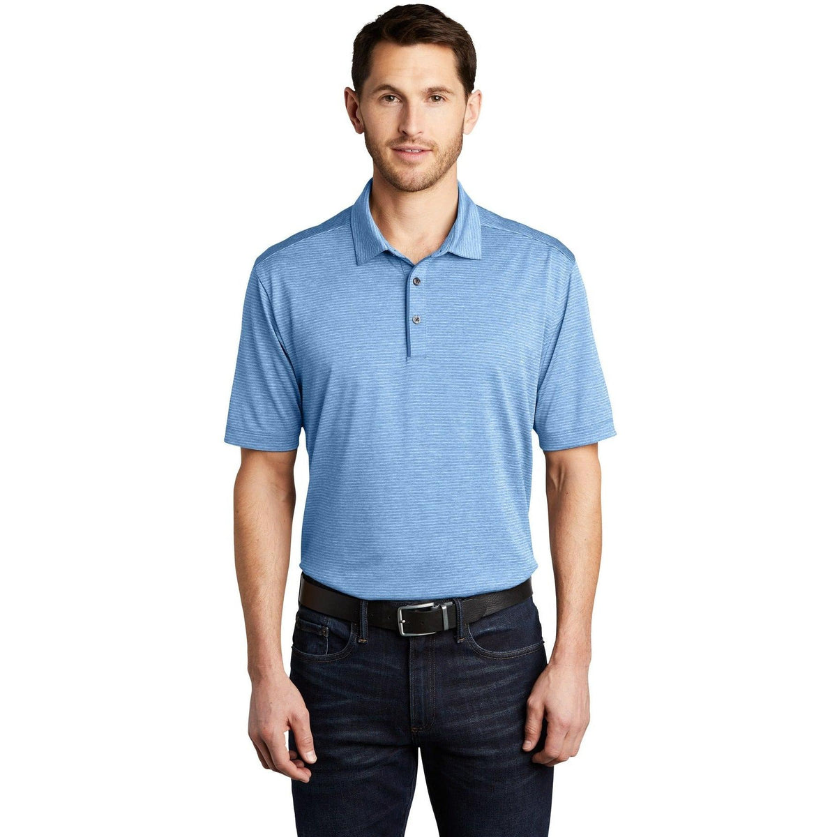 no-logo Port Authority Shadow Stripe Polo-Regular-Port Authority-Thread Logic