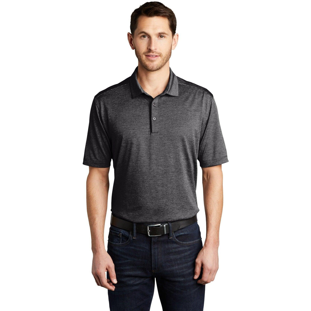 no-logo Port Authority Shadow Stripe Polo-Regular-Port Authority-Thread Logic