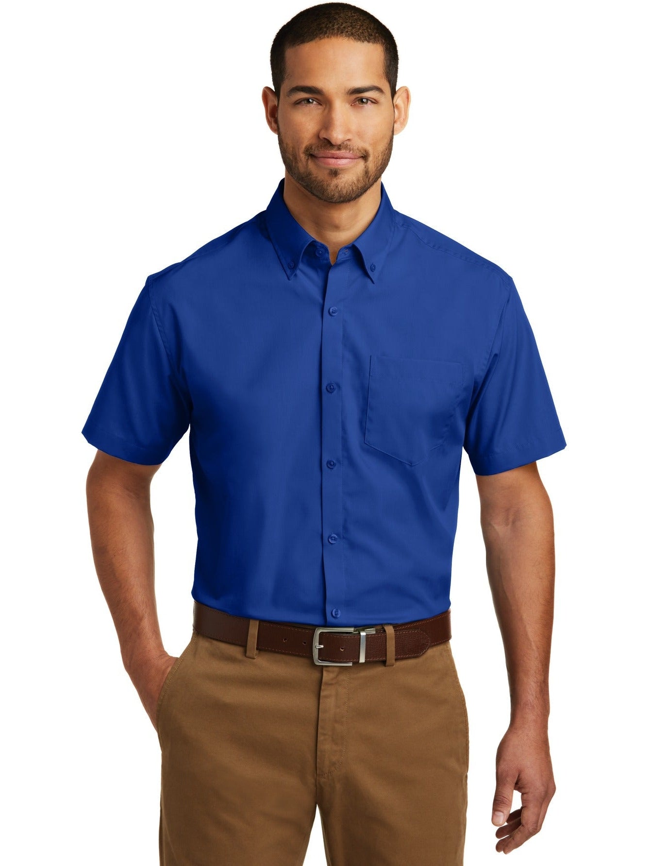 no-logo Port Authority Short Sleeve Carefree Poplin Shirt-Discontinued-Port Authority-Thread Logic