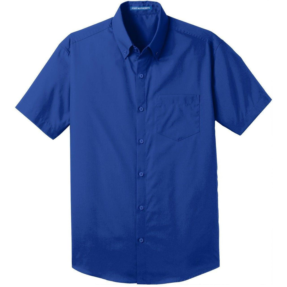 no-logo Port Authority Short Sleeve Carefree Poplin Shirt-Dress Shirts-Port Authority-True Royal-S-Thread Logic
