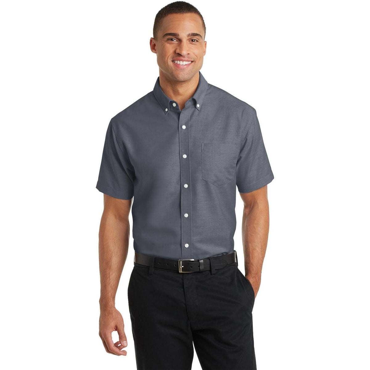 no-logo Port Authority Short Sleeve SuperPro Oxford Shirt-Dress Shirts-Port Authority-Thread Logic