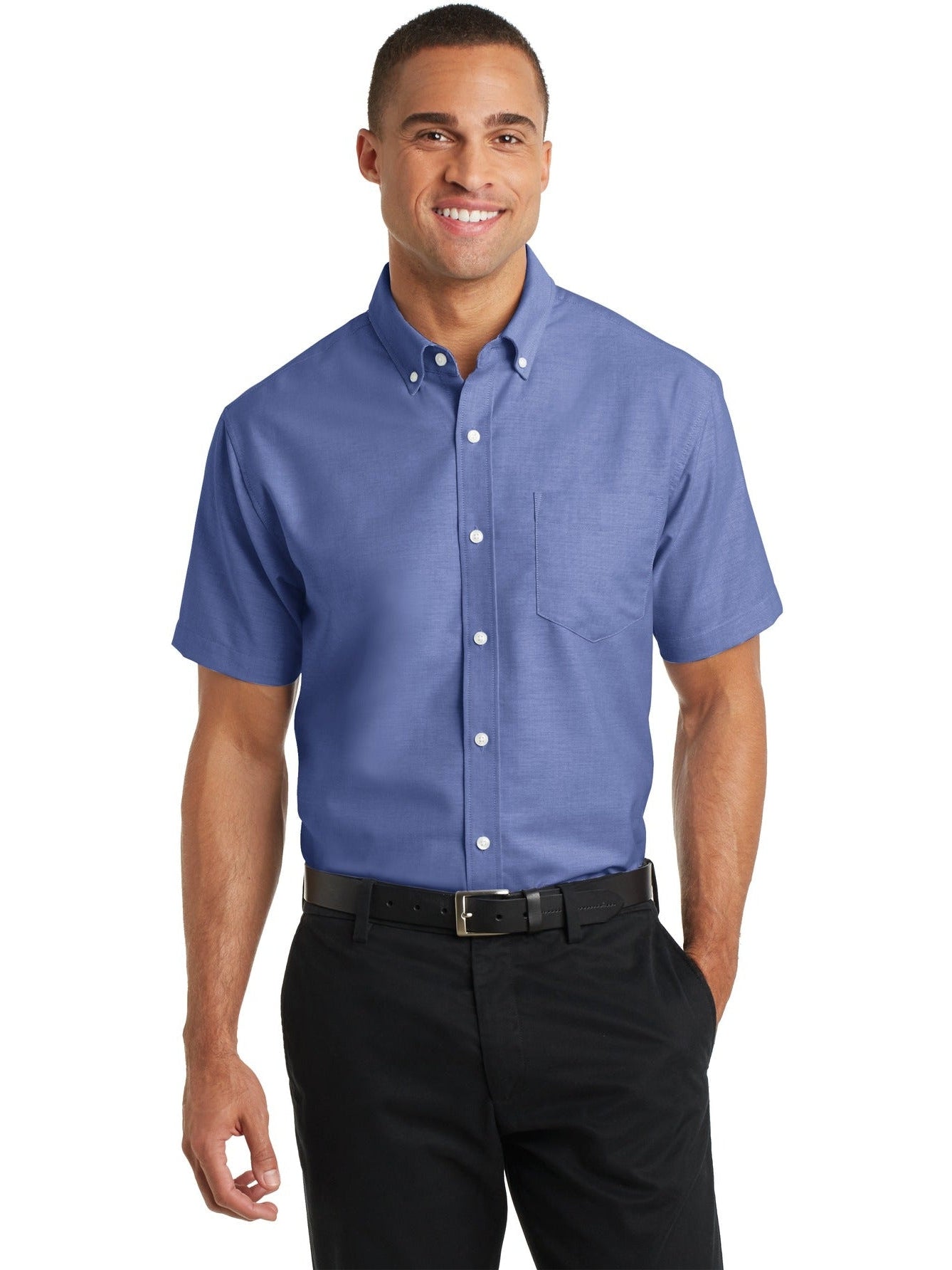 no-logo Port Authority Short Sleeve SuperPro Oxford Shirt-Regular-Port Authority-Thread Logic
