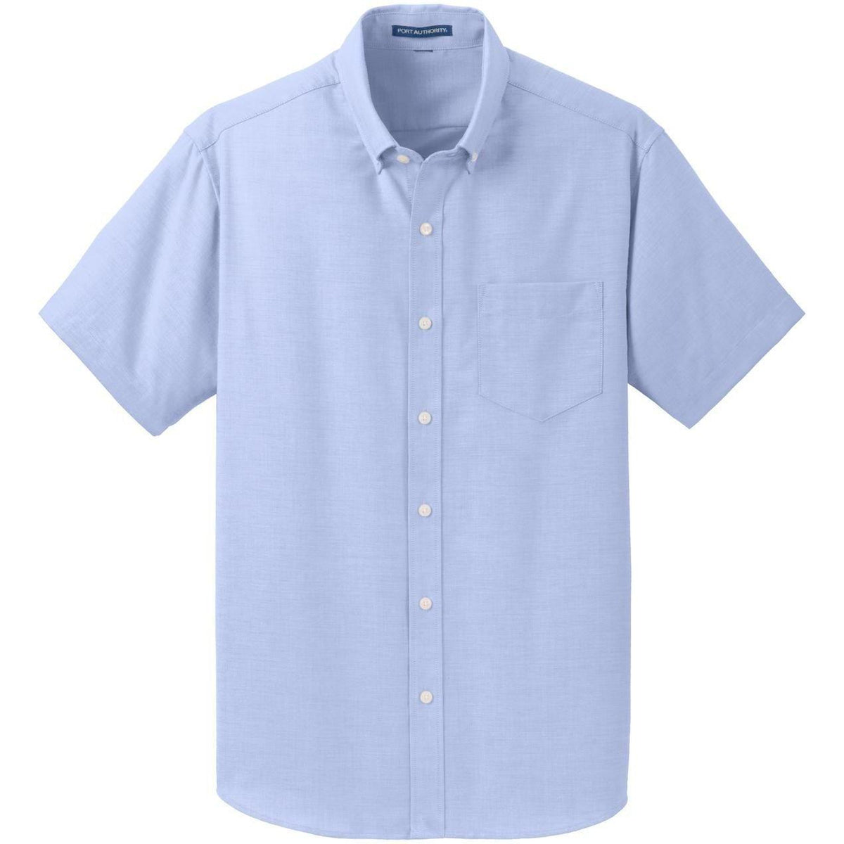 no-logo Port Authority Short Sleeve SuperPro Oxford Shirt-Dress Shirts-Port Authority-Oxford Blue-S-Thread Logic