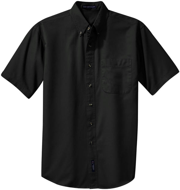 Port Authority Short Sleeve Twill Shirt-Regular-Port Authority-Black-S-Thread Logic