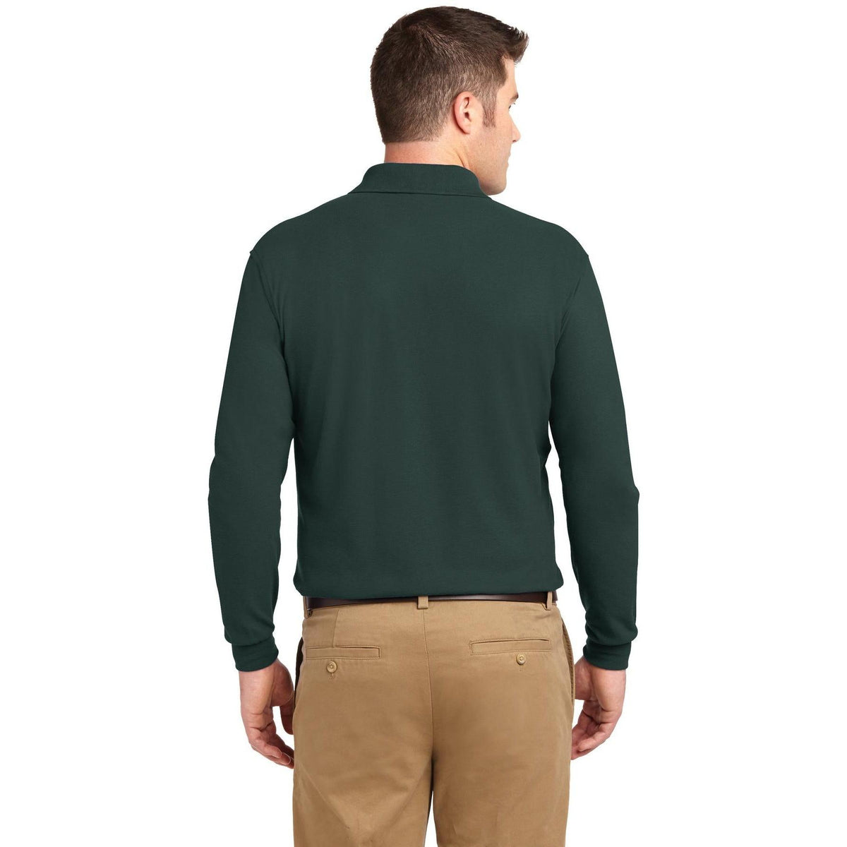 no-logo Port Authority Silk Touch Long Sleeve Polo-Polos-Port Authority-Thread Logic