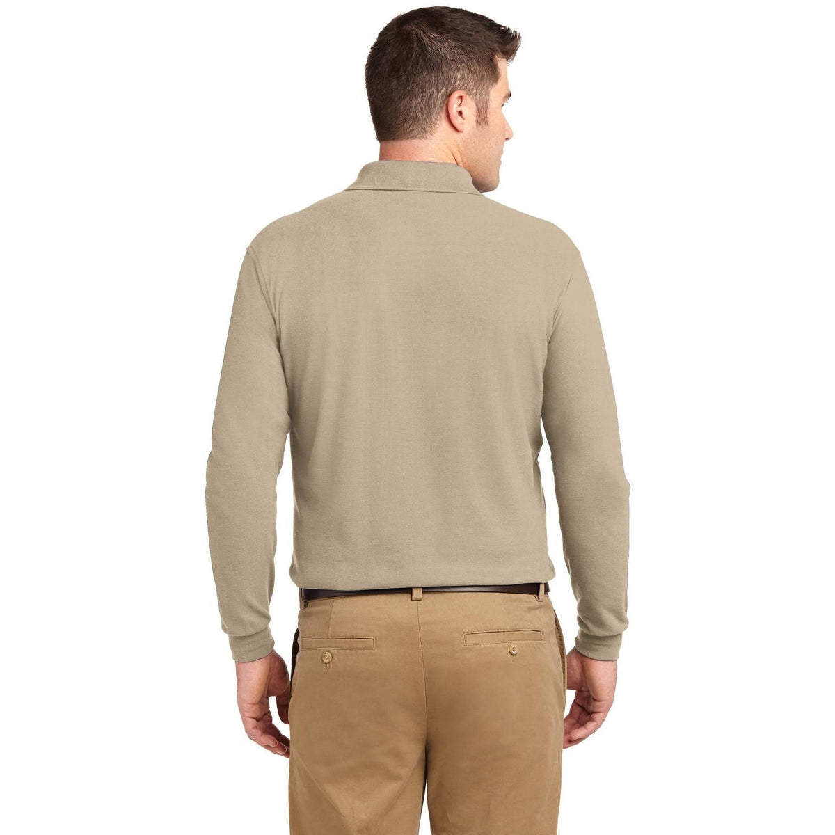 no-logo Port Authority Silk Touch Long Sleeve Polo-Polos-Port Authority-Thread Logic