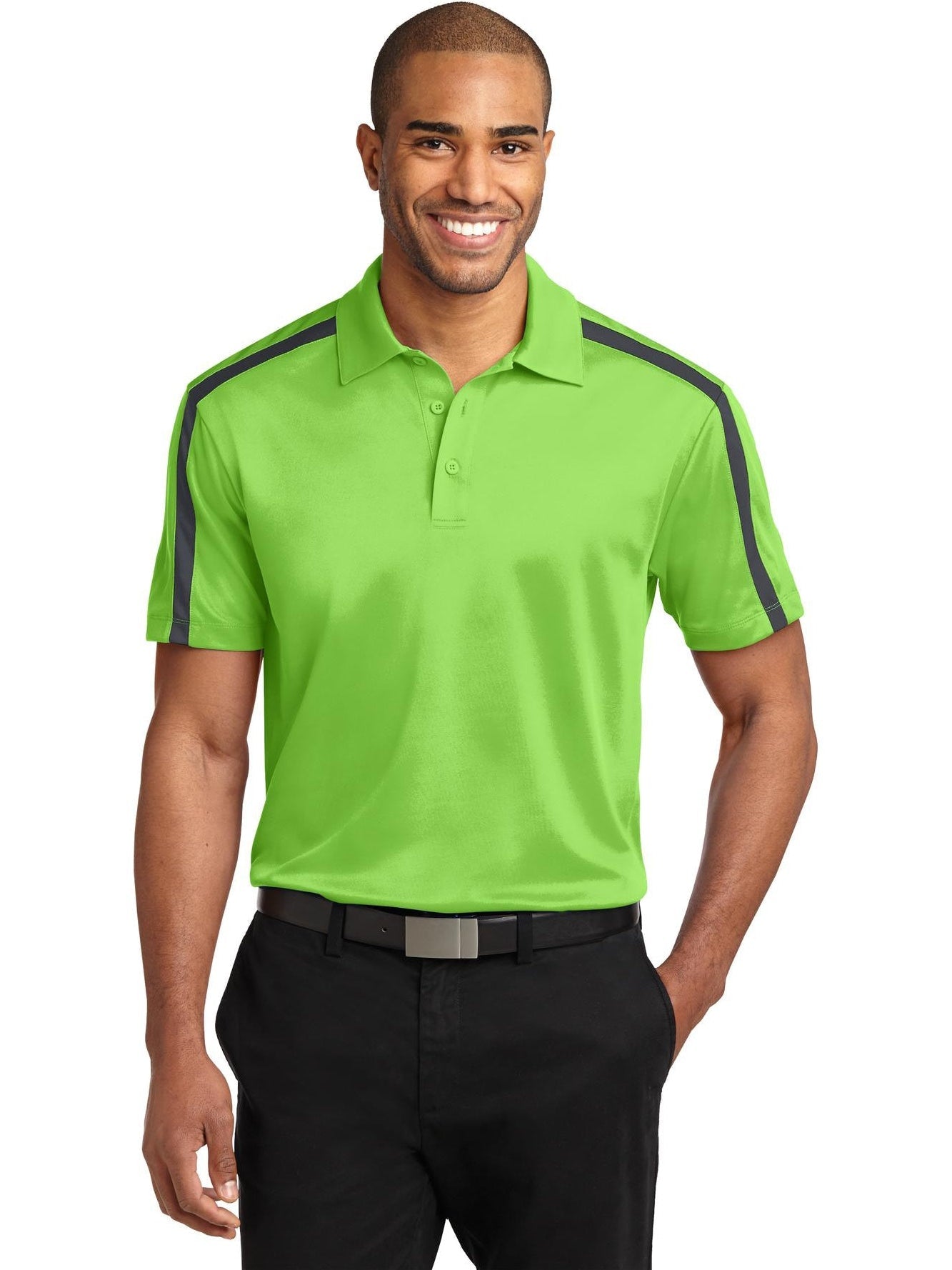 no-logo Port Authority Silk Touch Performance Colorblock Stripe-Regular-Port Authority-Thread Logic
