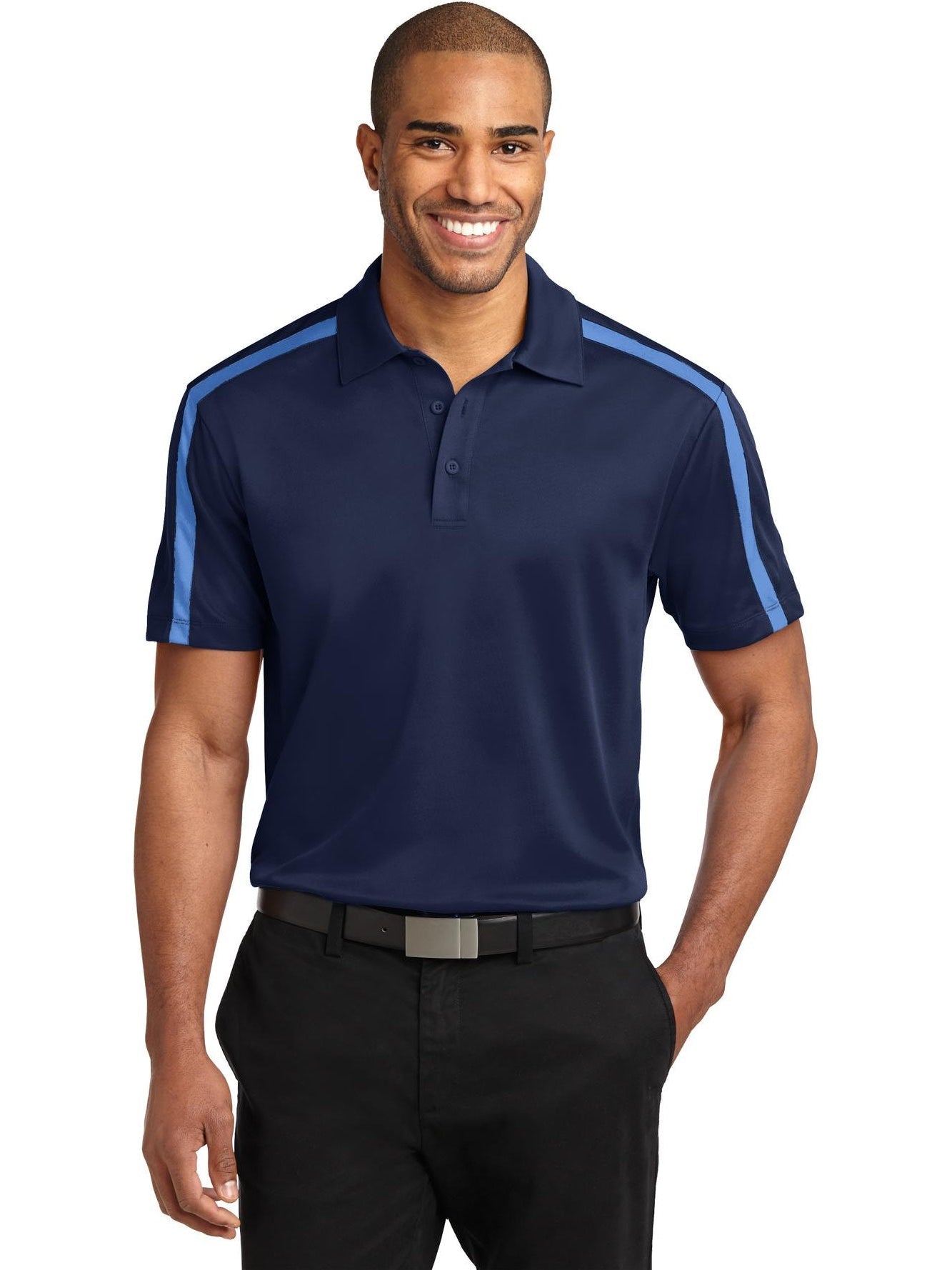 no-logo Port Authority Silk Touch Performance Colorblock Stripe-Regular-Port Authority-Thread Logic