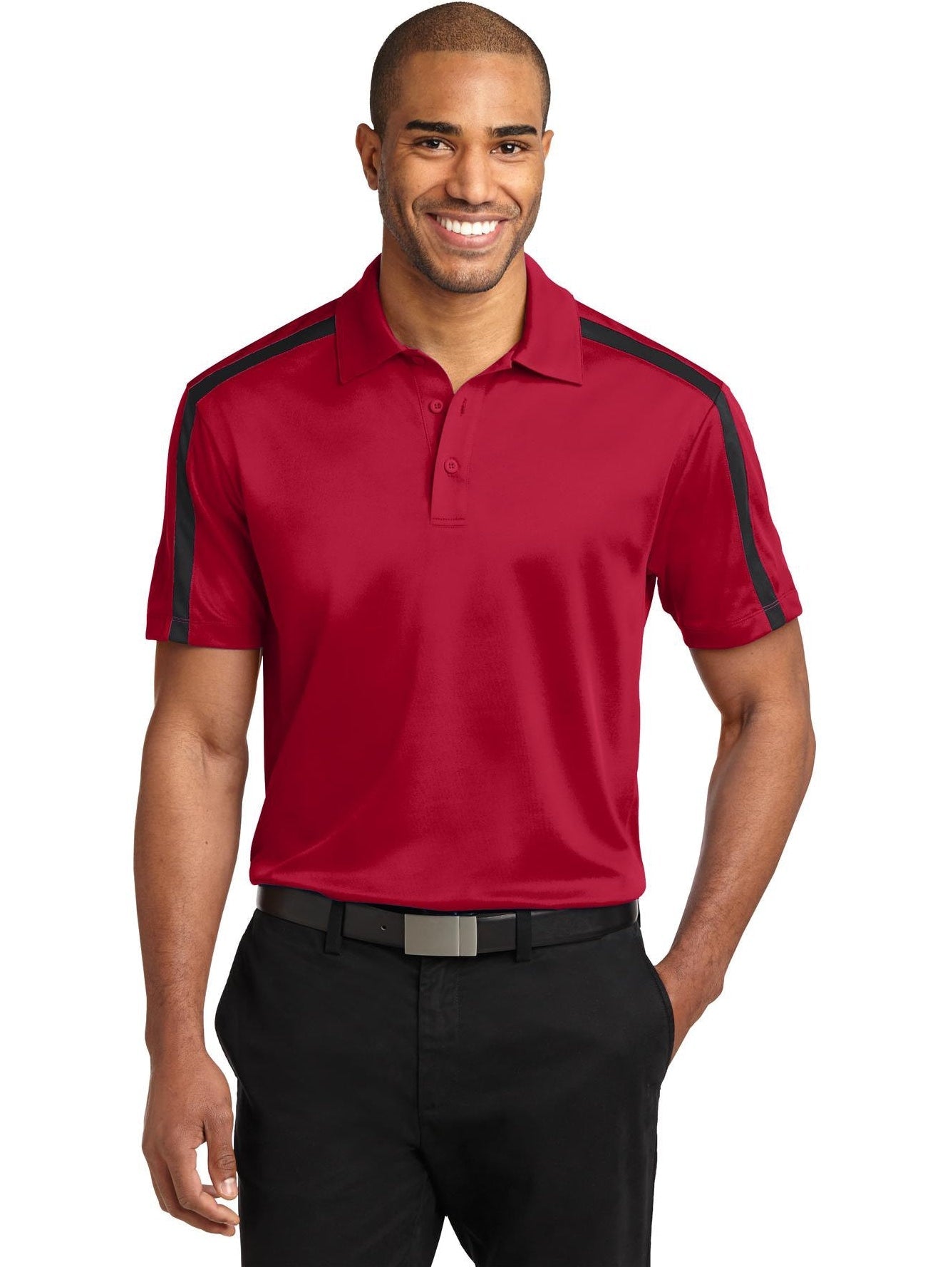 no-logo Port Authority Silk Touch Performance Colorblock Stripe-Regular-Port Authority-Thread Logic