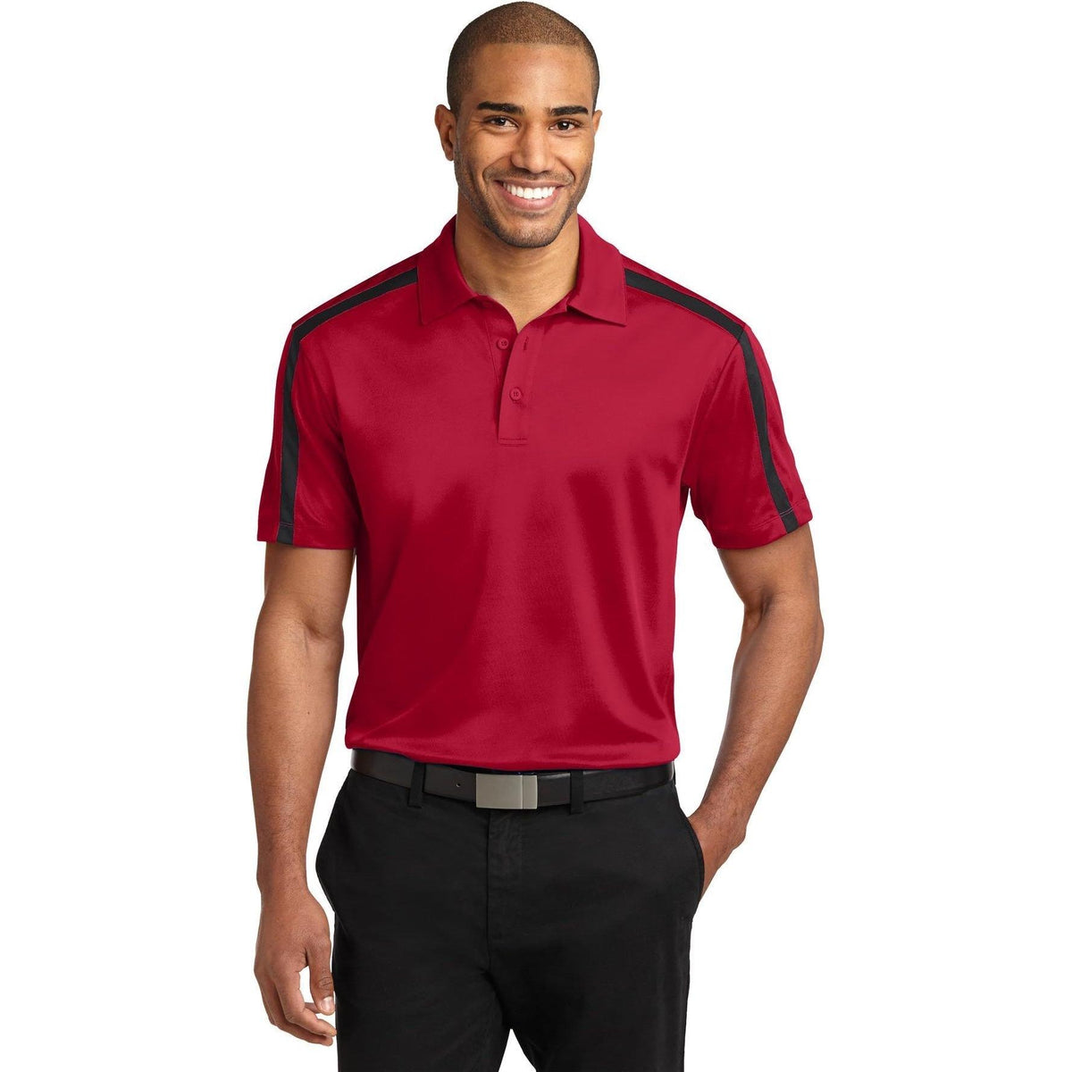 no-logo Port Authority Silk Touch Performance Colorblock Stripe-Regular-Port Authority-Thread Logic