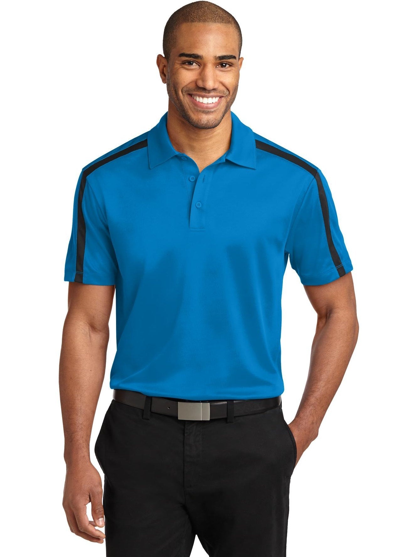 no-logo Port Authority Silk Touch Performance Colorblock Stripe-Regular-Port Authority-Thread Logic