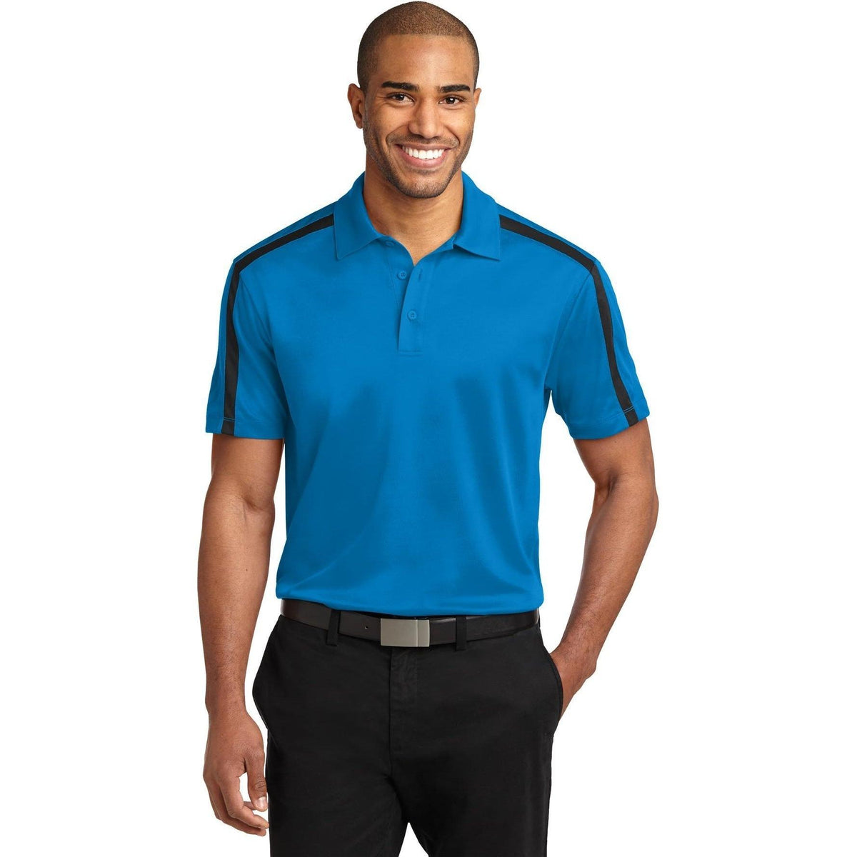 no-logo Port Authority Silk Touch Performance Colorblock Stripe-Regular-Port Authority-Thread Logic