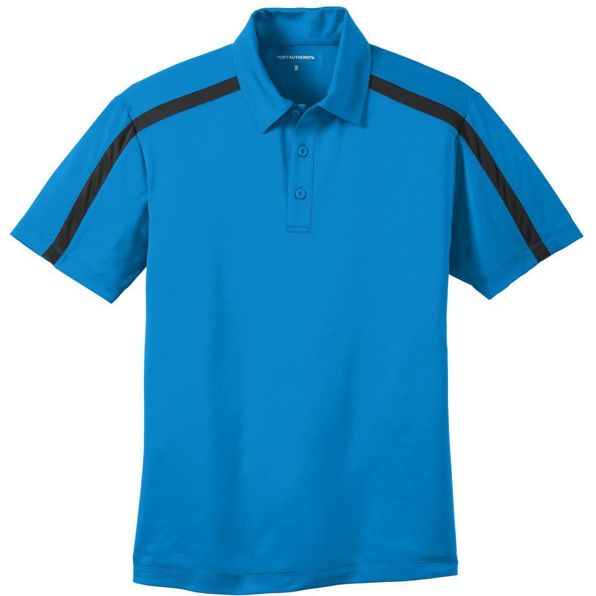 no-logo Port Authority Silk Touch Performance Colorblock Stripe-Regular-Port Authority-Brilliant Blue/Black-S-Thread Logic