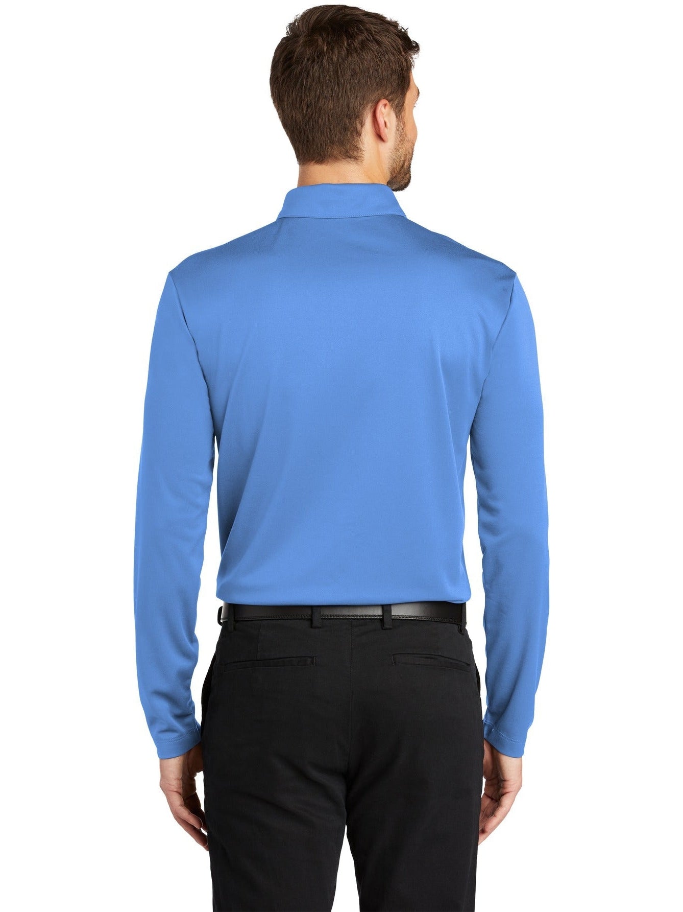 no-logo Port Authority Silk Touch Performance Long Sleeve Polo-Regular-Port Authority-Thread Logic